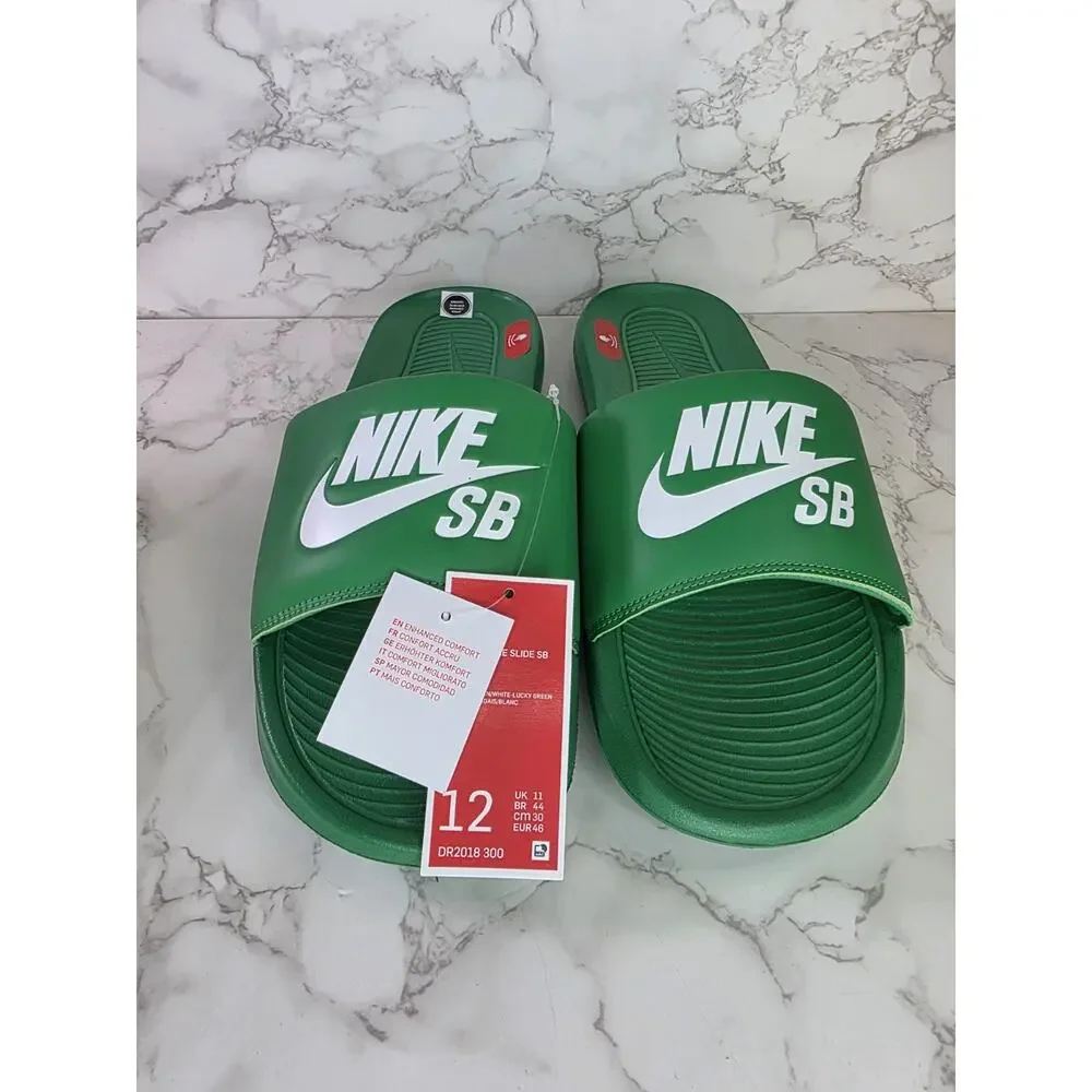 New Nike SB Victori One Slide “Lucky Green” DR2018-300 Men's Size 12 RARE